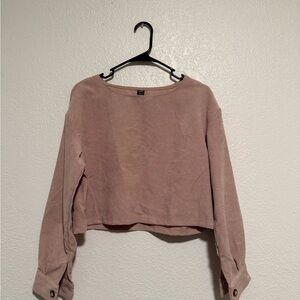 SHEIN Mauve Long Sleeve Crop Top